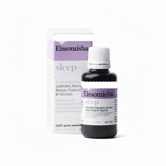 Eissomisha Sleep Essential Oil Blend, 25 mL bottle with branded box